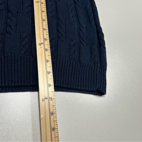 CHAPS Ralph Lauren Vintage Navy Blue Cable Knit Cotton Sweater 12 Size Medium - Picture 7 of 7